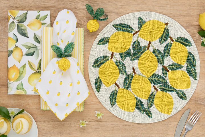 Lemon Beaded Napkin Ring