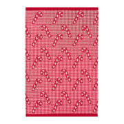 Christmas Waffle Jacquard Dishtowel - Candy Canes
