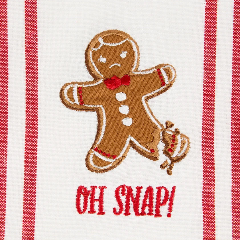 Spicy Gingerbread Embellished Dishtowel - Oh Snap!