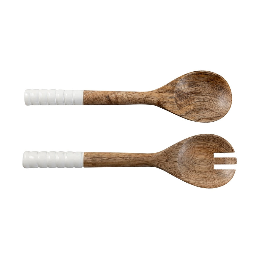 Mango Wood Salad Server Set