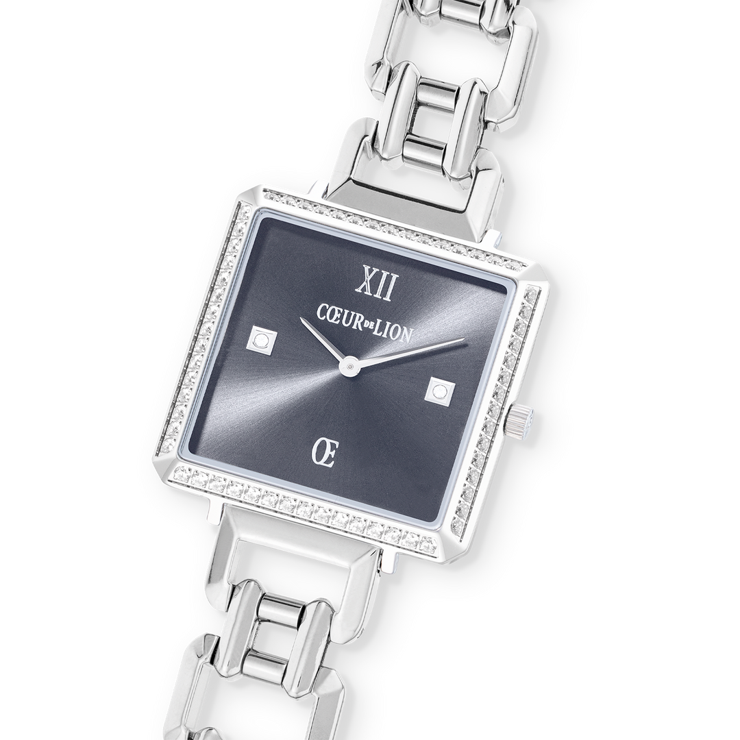 Sparkling Iconic Cube Watch - Silver