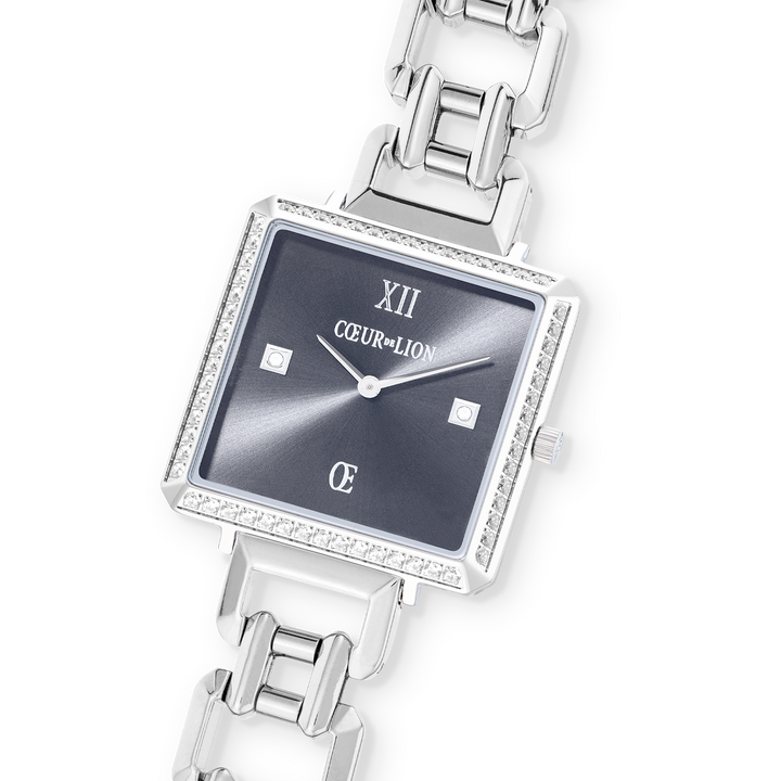Sparkling Iconic Cube Watch - Silver