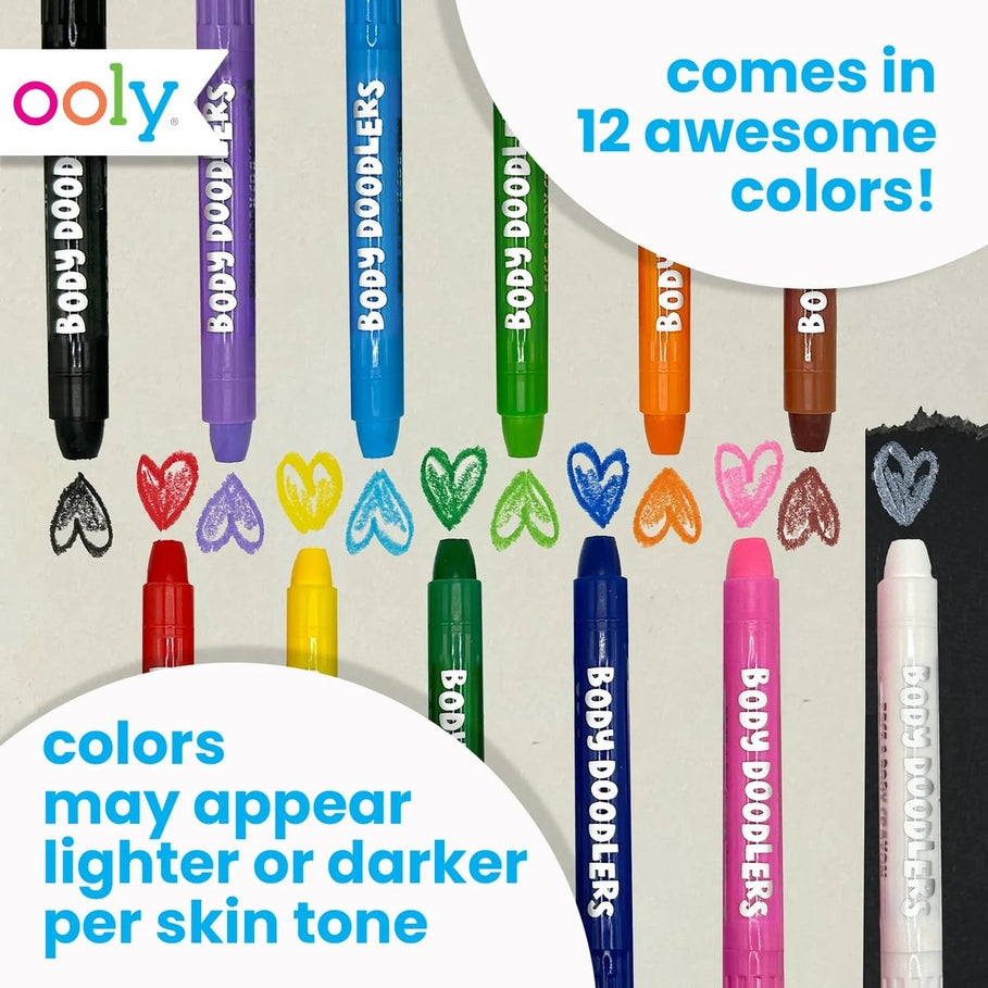 Body Doodlers Face & Body Crayons - Set Of 12