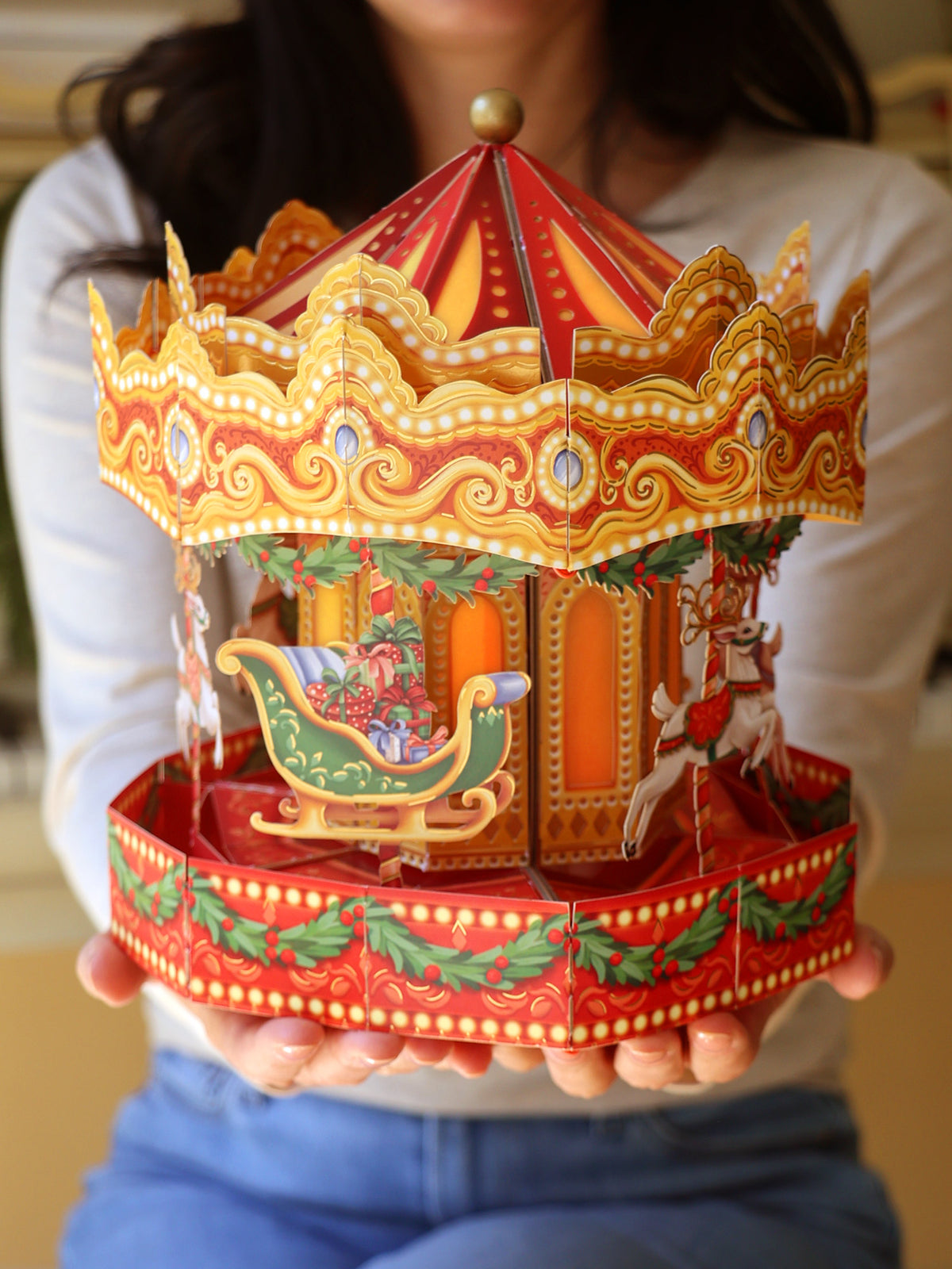 Christmas Carousel Pop Up Card