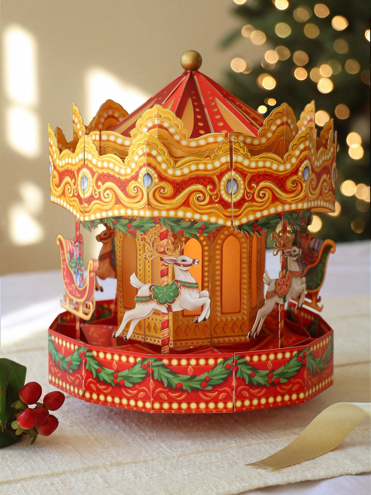 Christmas Carousel Pop Up Card