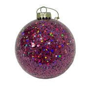 Chunky Glitter Ball Ornament - Pink