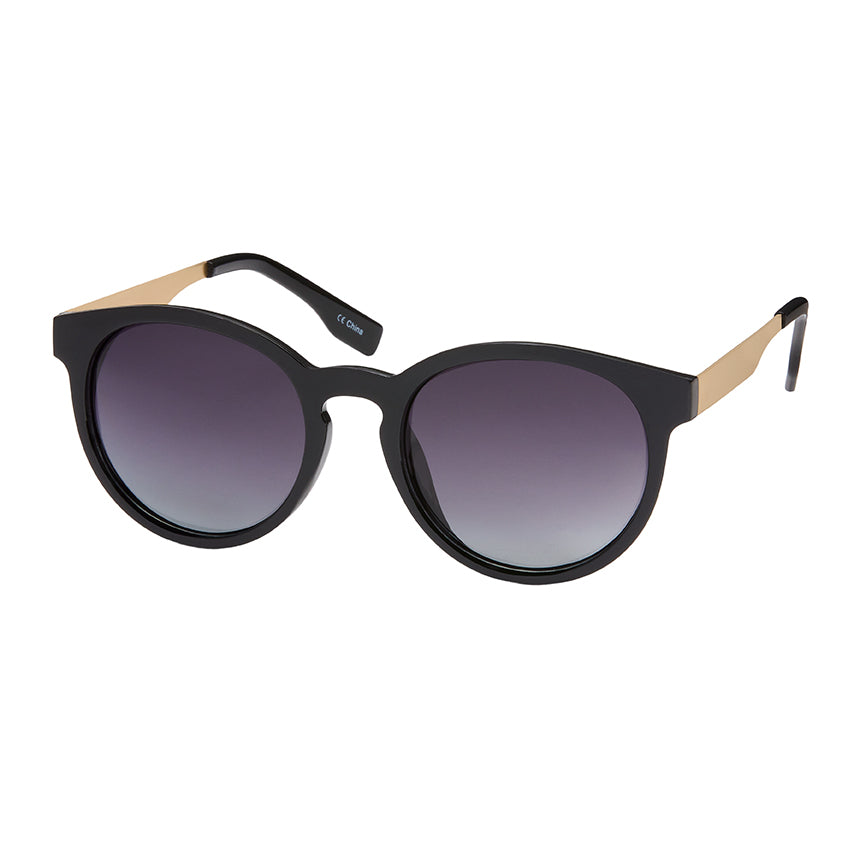 Luxe Polarized Roundie Sunglasses - Black