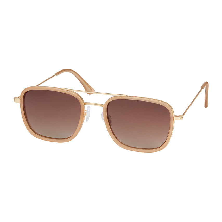 Luxe Polarized Square Sunglasses - Cream
