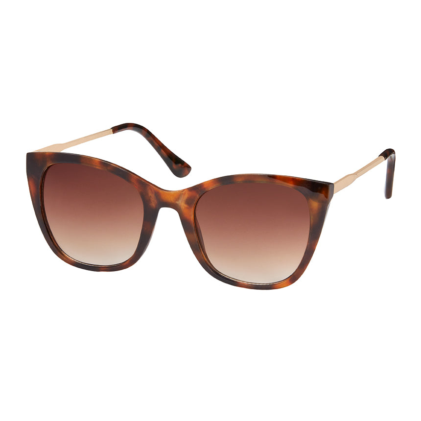 Luxe Polarized Cat Eye Sunglasses - Amber Tortoise