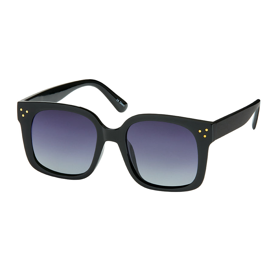 Oversized Fashion Polarized Sunglasses - Black