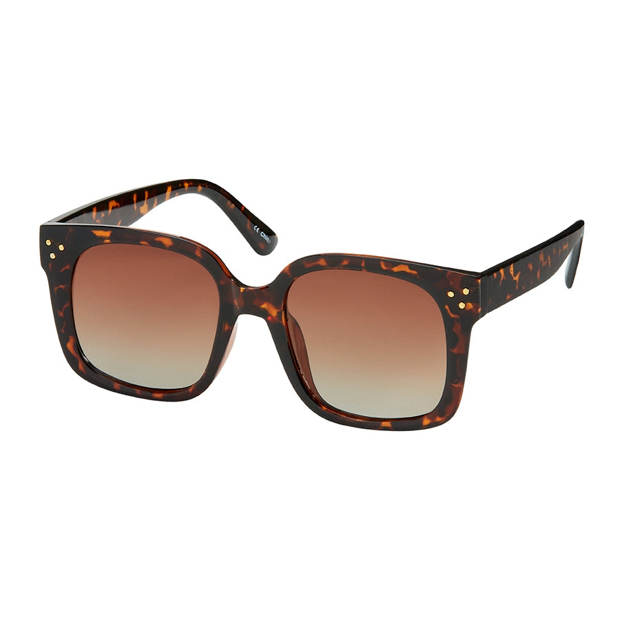 Oversized Fashion Polarized Sunglasses - Tortoise