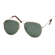 Aviator Polarized Sunglasses - Gold With Green Lenses