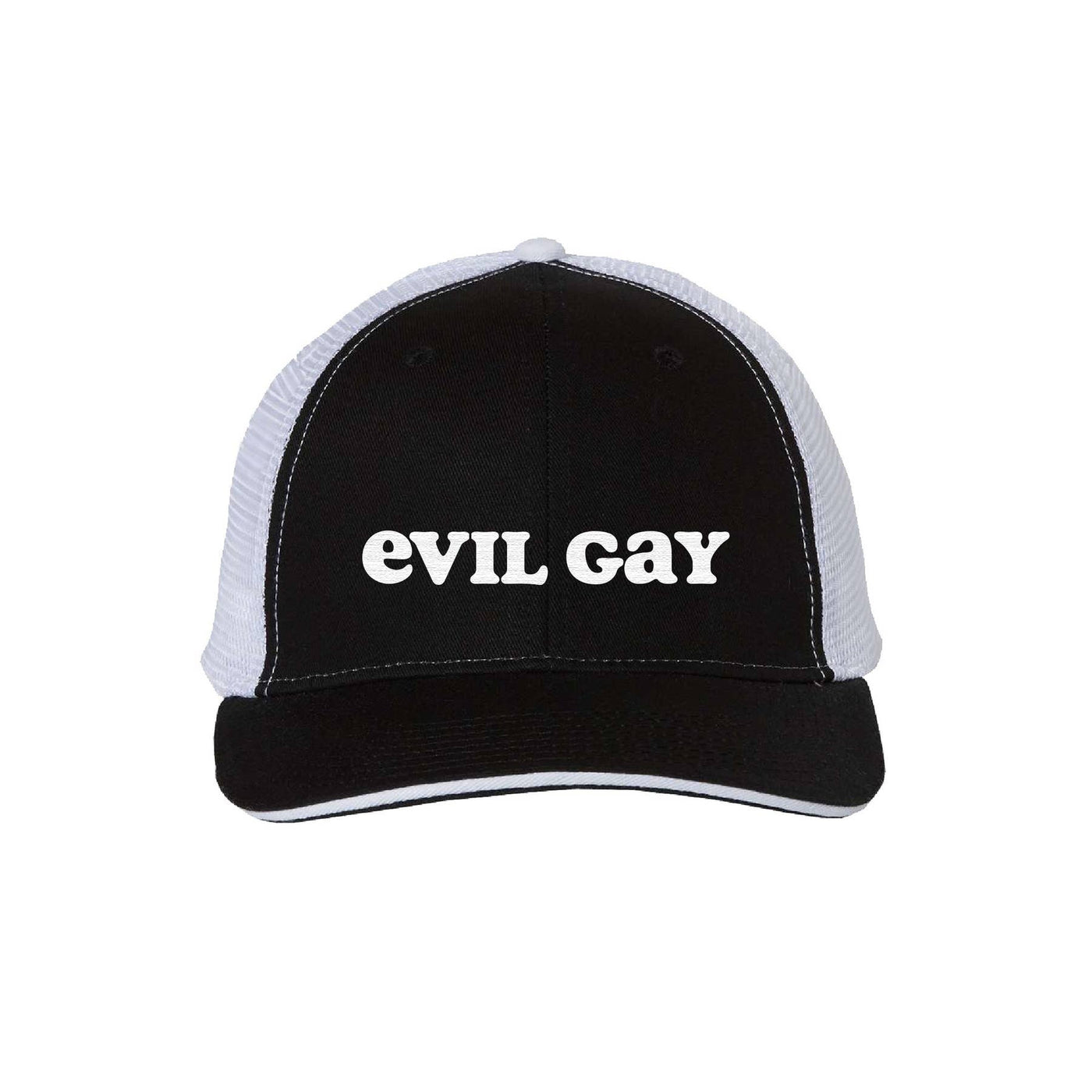 Evil Gay Embroidered Dad Hat - Black/White