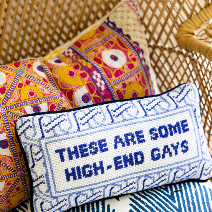 High-End Gays Needlepoint Pillow