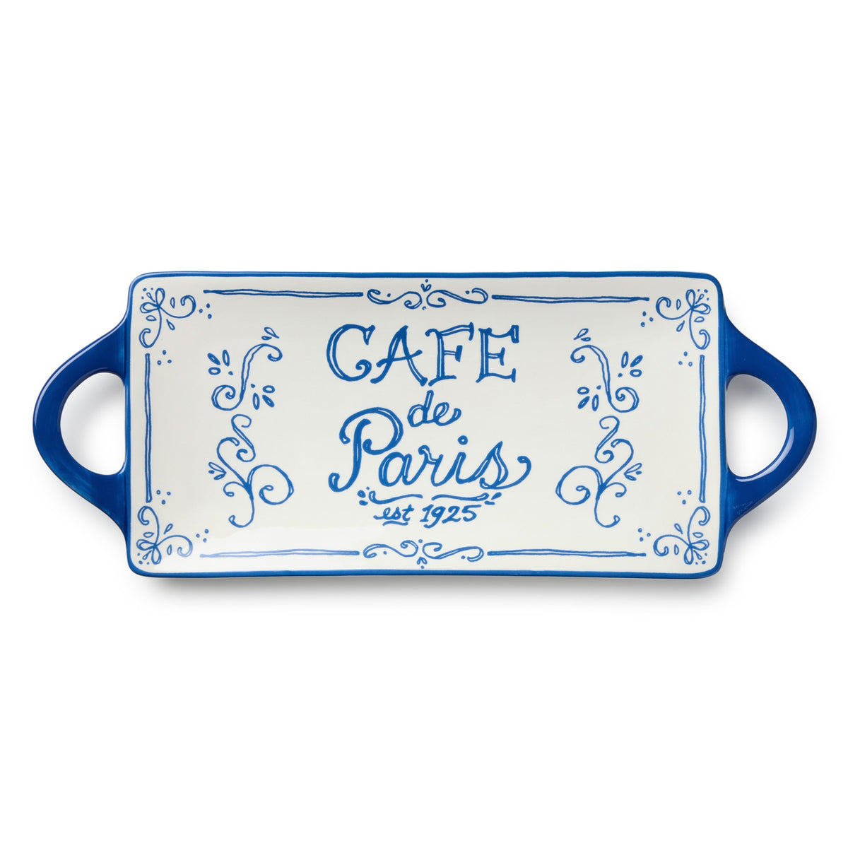 French Rooster Bistro Rectangular Tray with Handle