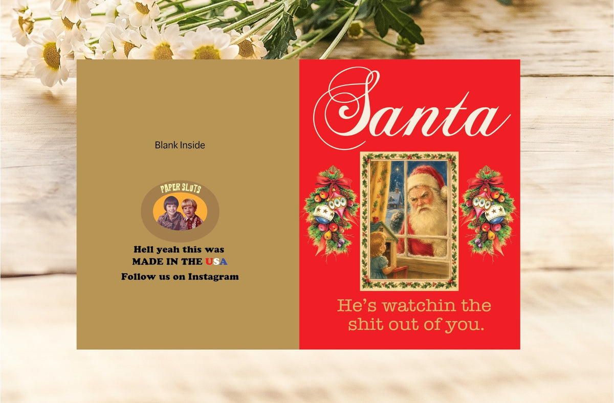 He's Watching Holiday Card