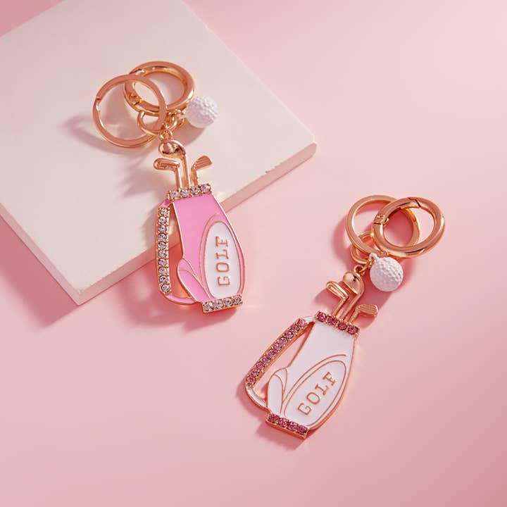 Sports Golf Bag Shaped Keychain