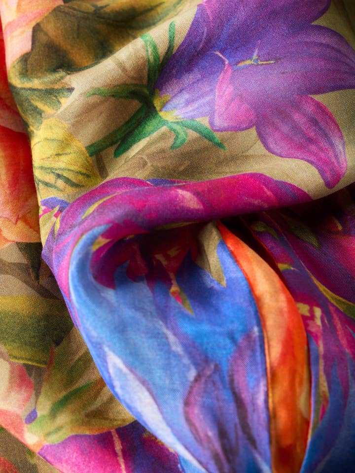 Bountiful Blooms Kimono Gown - Blue