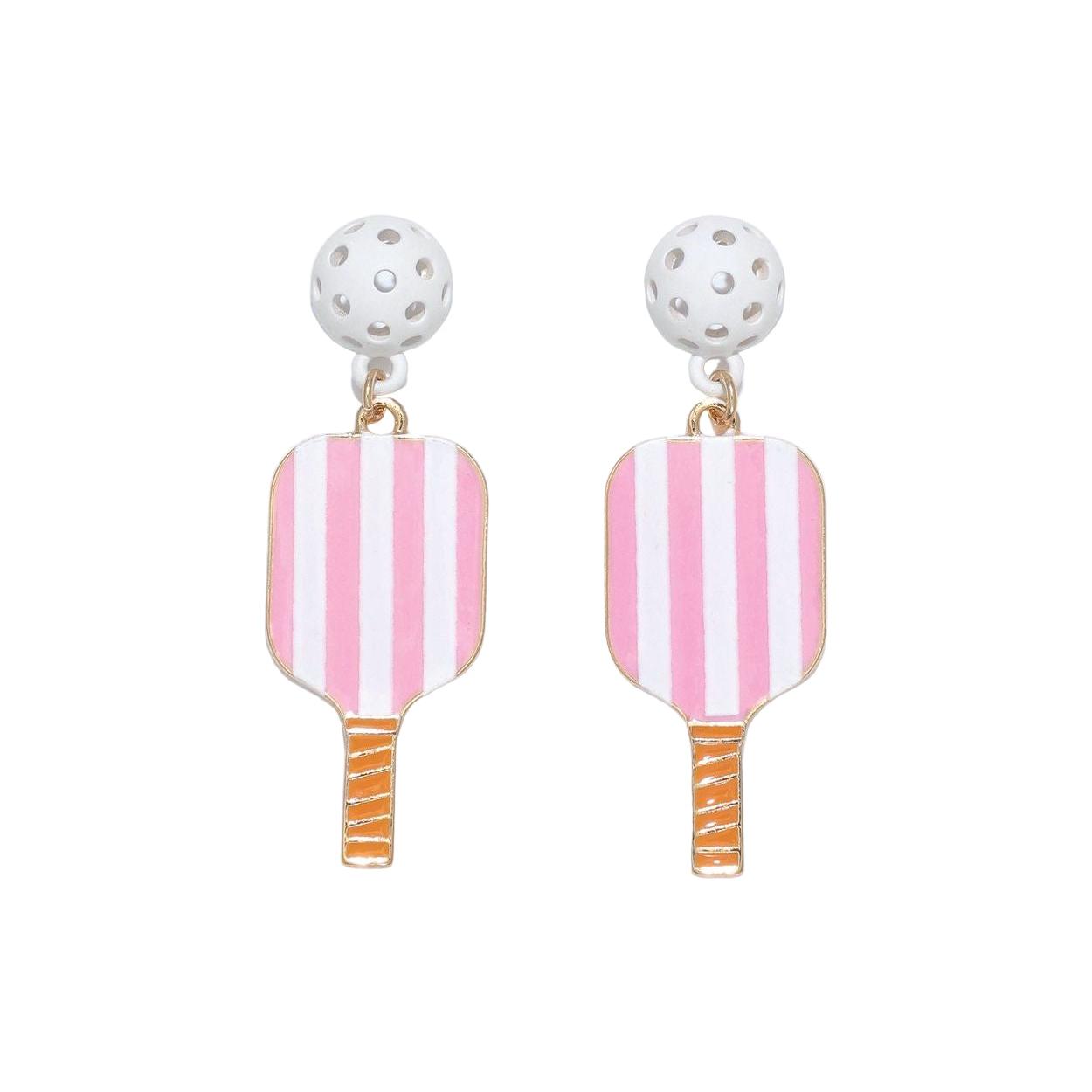 Pink Pickleball Earrings