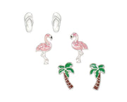 Enameled Tropical Trio Earrings