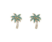 Palm Tree With Crystals Earrings