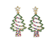 Open Crystal Trees Earrings