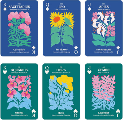 Zodiac Flowers Playing Cards Set