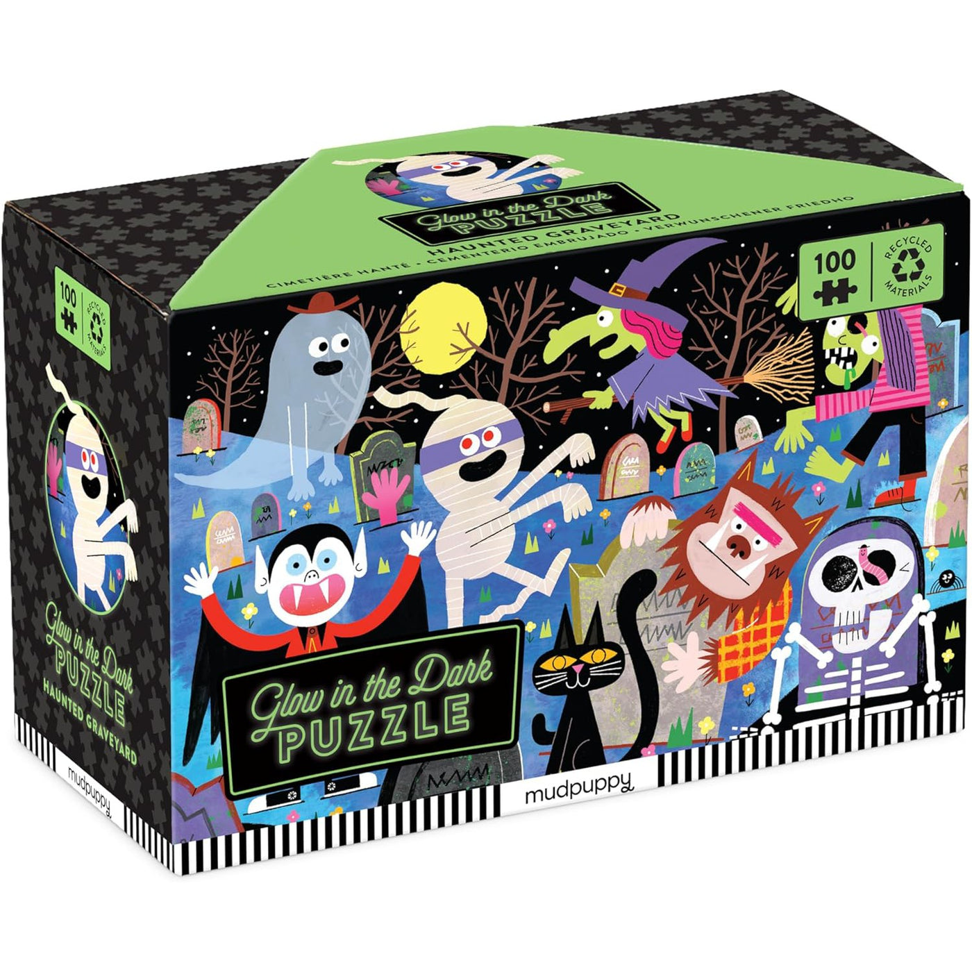 Haunted Graveyard 100 Piece Glow In The Dark Puzzle