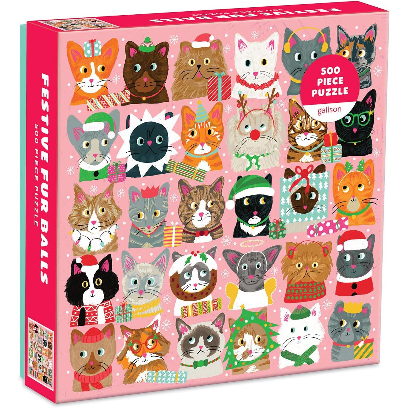 Festive Furballs 500 Piece Puzzle