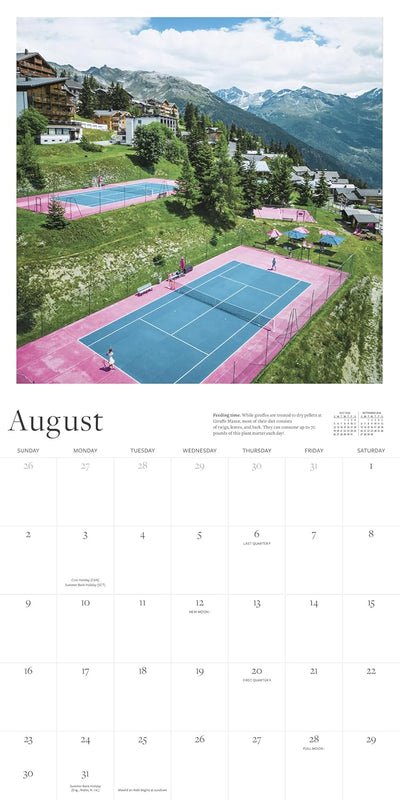 Wall Calendar 2026: Tennis Courts