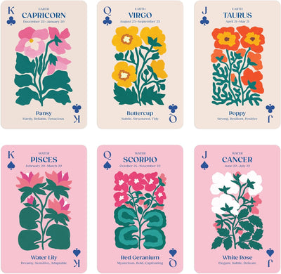 Zodiac Flowers Playing Cards Set