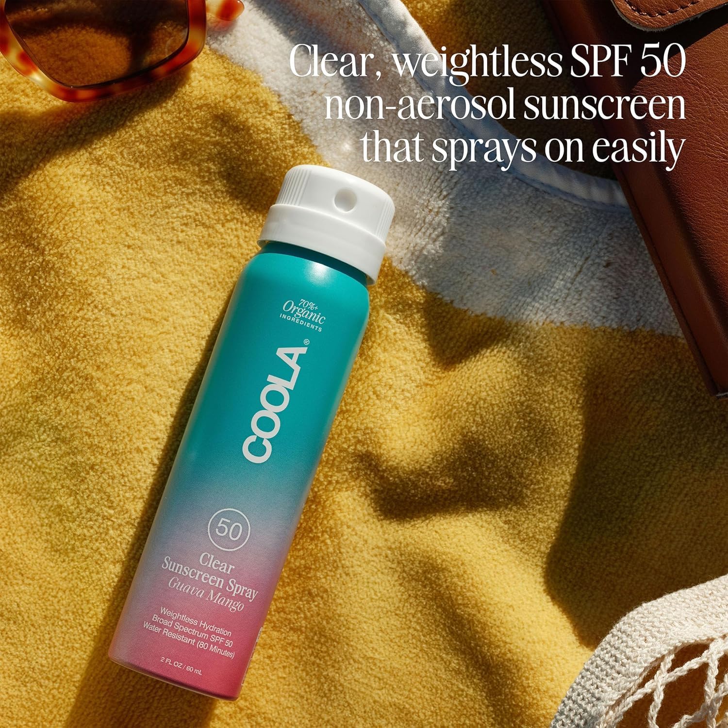 SPF 50 Coola Clear Sunscreen Spray - Guava Mango - 2oz