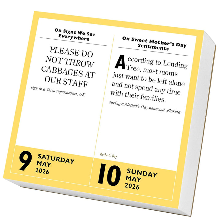 Page-A-Day Calendar 2026: 365 Stupidest Things Ever Said