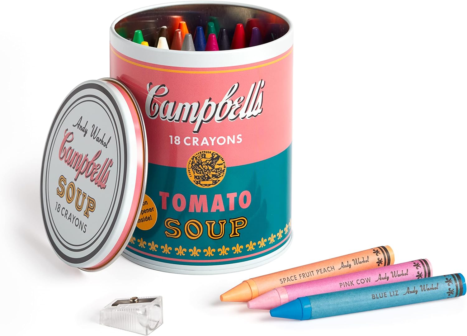 Andy Warhol: Soup Can Crayons And Sharpener - Just Fabulous Palm Springs