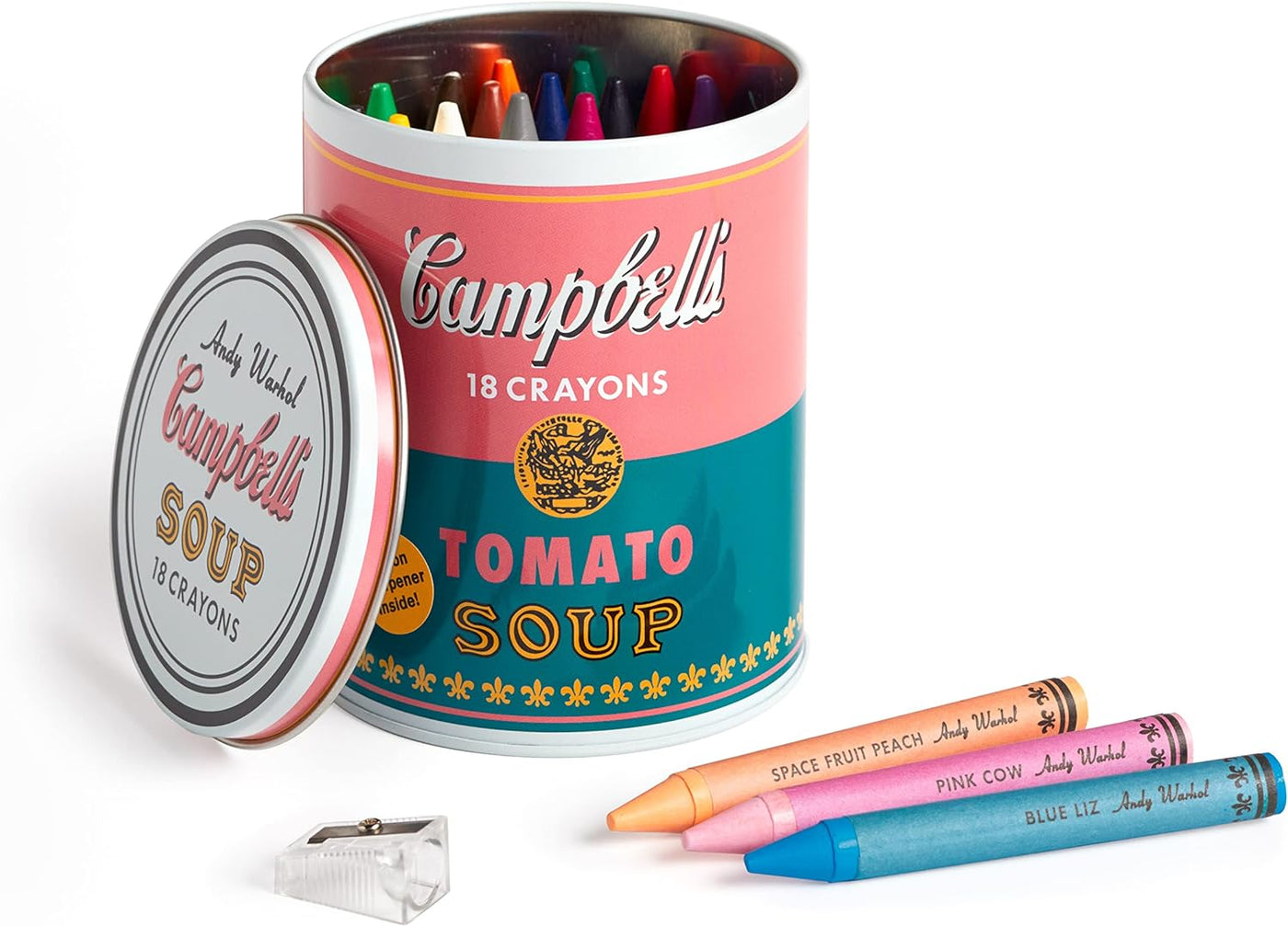 Andy Warhol Soup Can Crayons And Sharpener