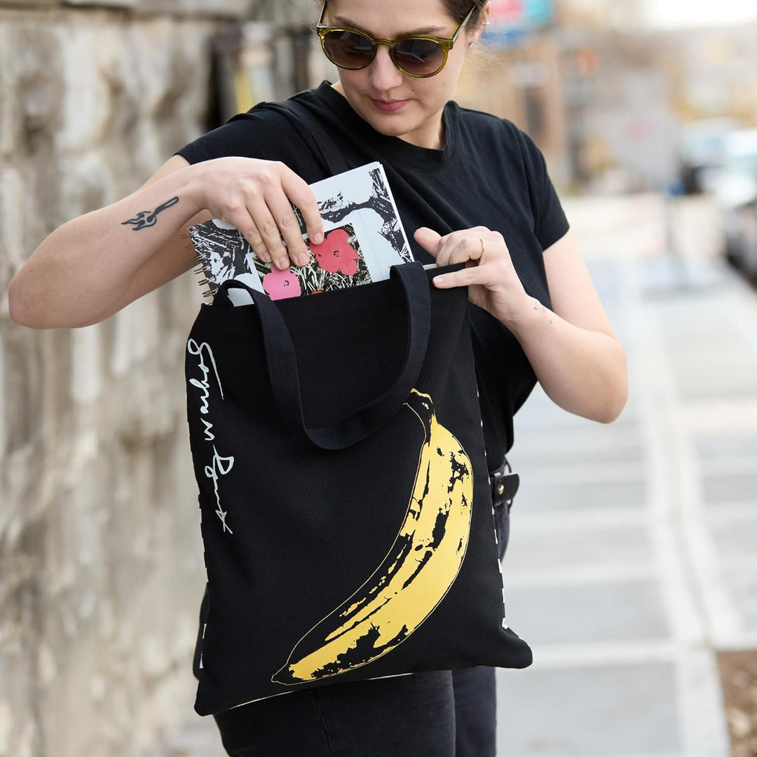 Andy Warhol: Banana Black Canvas Tote Bag