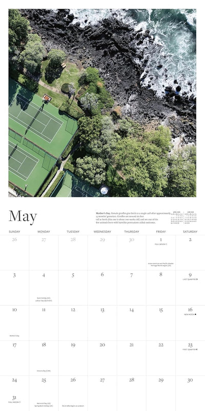 Wall Calendar 2026: Tennis Courts