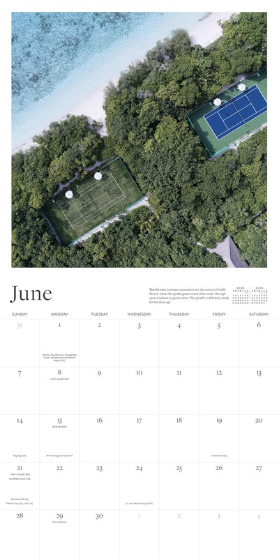 Wall Calendar 2026: Tennis Courts