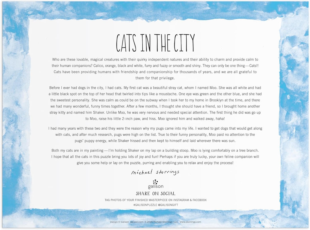 Michael Storrings Cats in The City 1000 Piece Puzzle