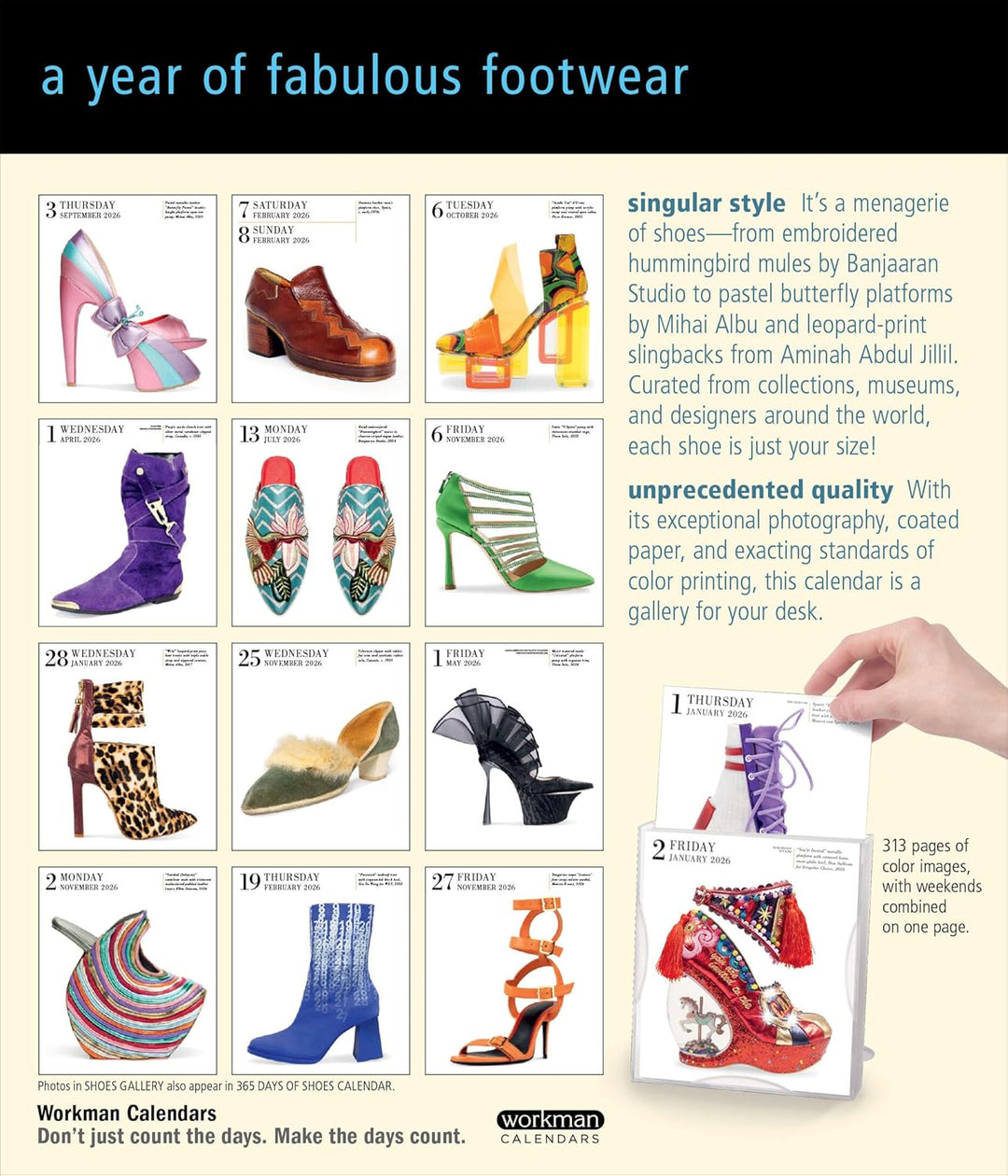 Page-A-Day Gallery Calendar 2026: Shoes
