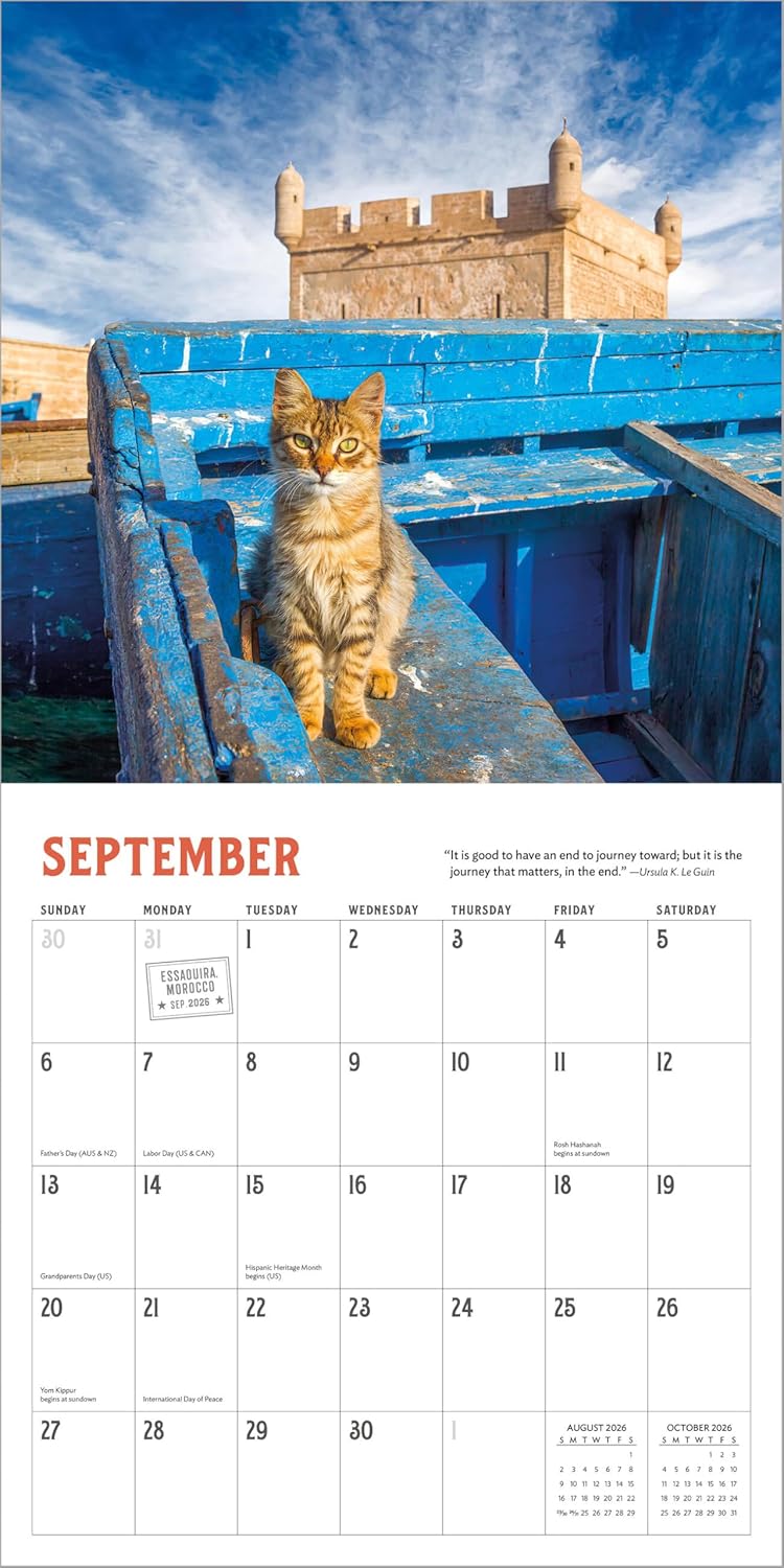Wall Calendar 2026: Travel Cats