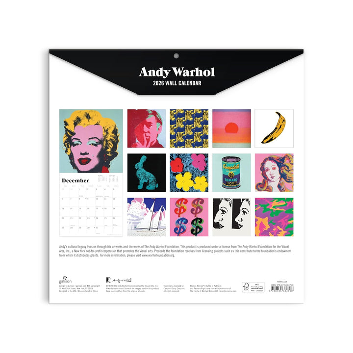 Andy Warhol: Classic 2026 Wall Calendar
