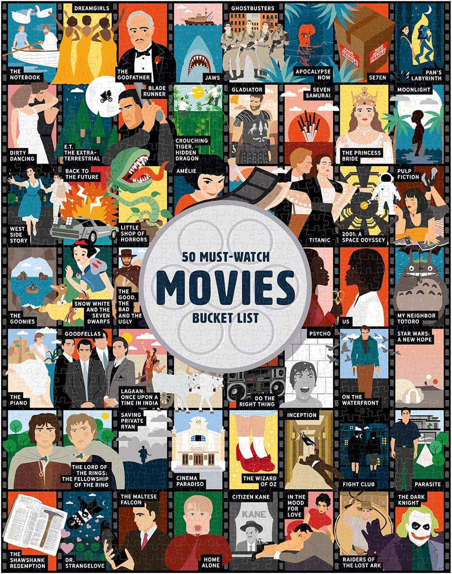 50 Must Watch Movies Bucket List 1000 Piece Puzzle