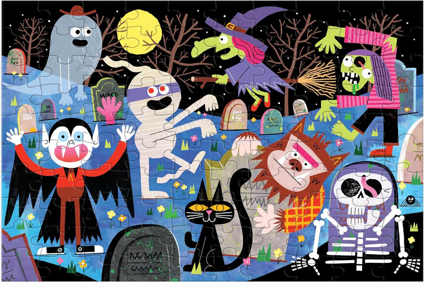 Haunted Graveyard 100 Piece Glow In The Dark Puzzle