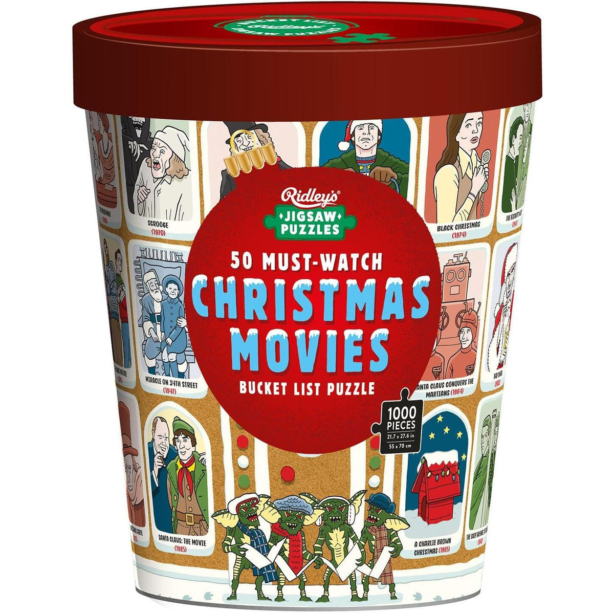 Bucket List 50 Must-Watch Christmas Movies 1000 Piece Puzzle