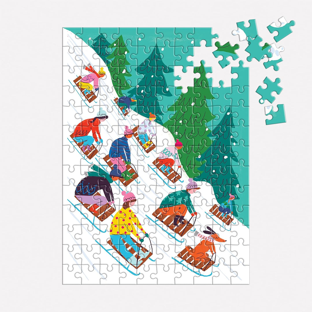 Winter Sledding 130-Piece Mini Puzzle Ornament