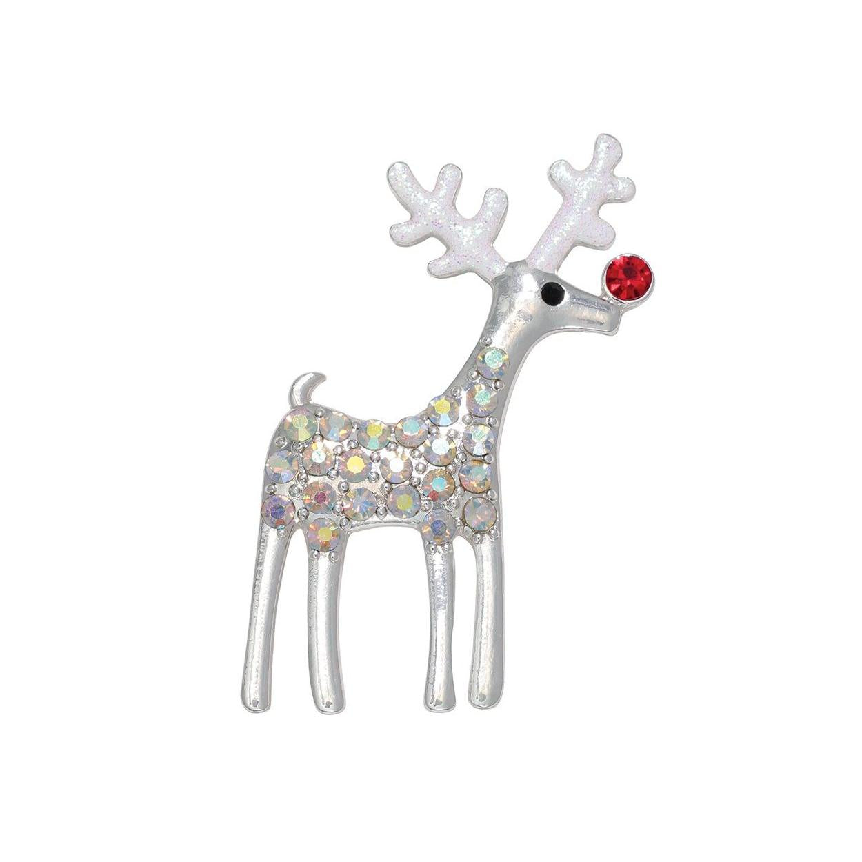 Crystal Studded Rudolph Pin