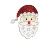 Santa With Pearls Enameled Pin