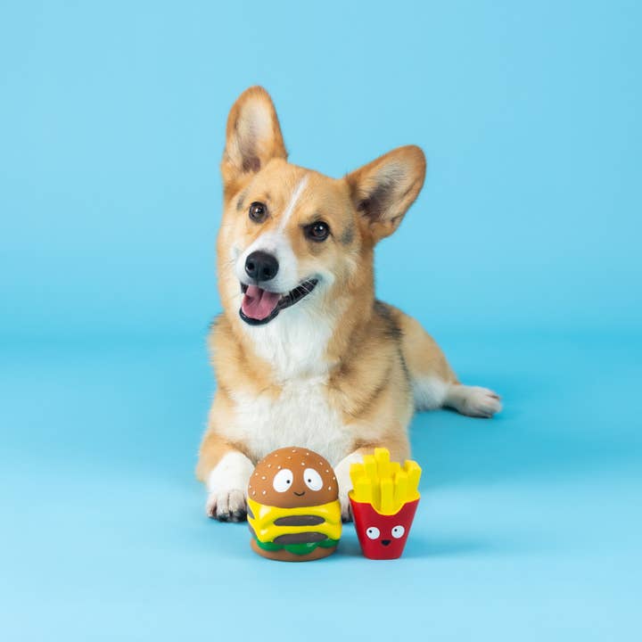 Big Buns Small Fry Latex Dog Toy - Set Of 2