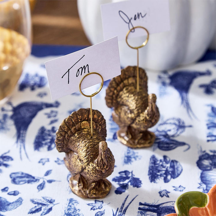 Golden Turkey Place Card Holder